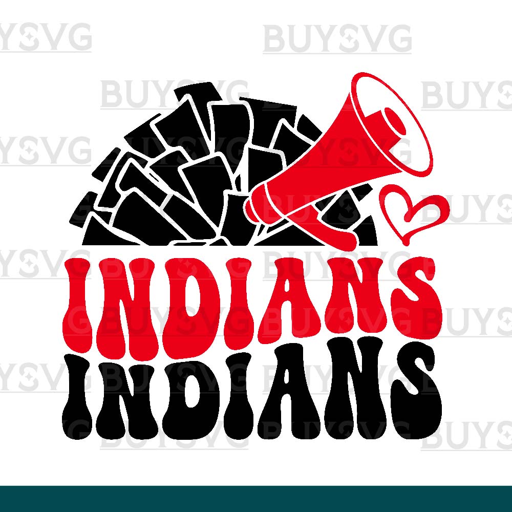 Indians SVG PNG Digital file Download POMPOM CHEER