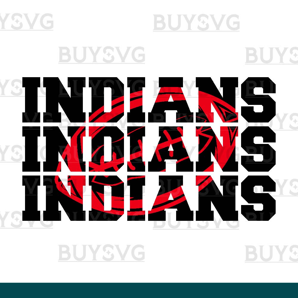 Indians SVG PNG Digital file Download Stack 3 Football 1