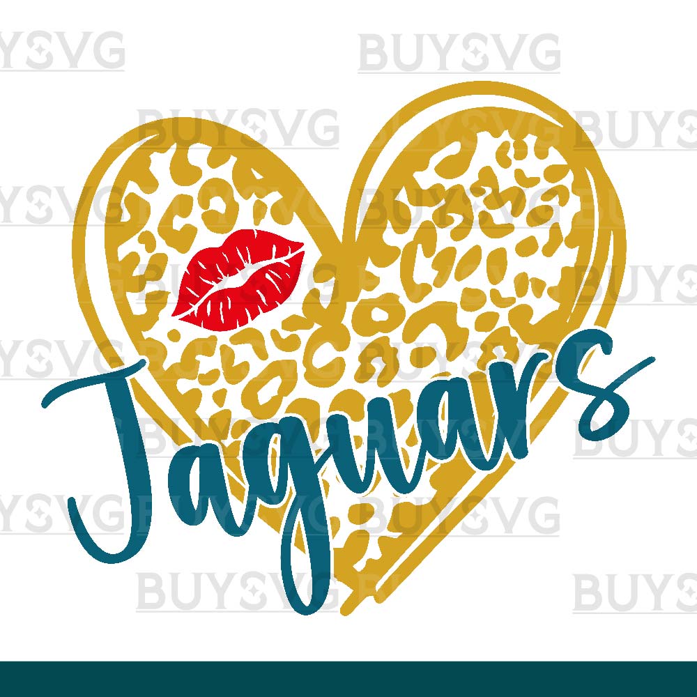 Jaguars SVG PNG Digital file Download LEOPARD HEART LIPS