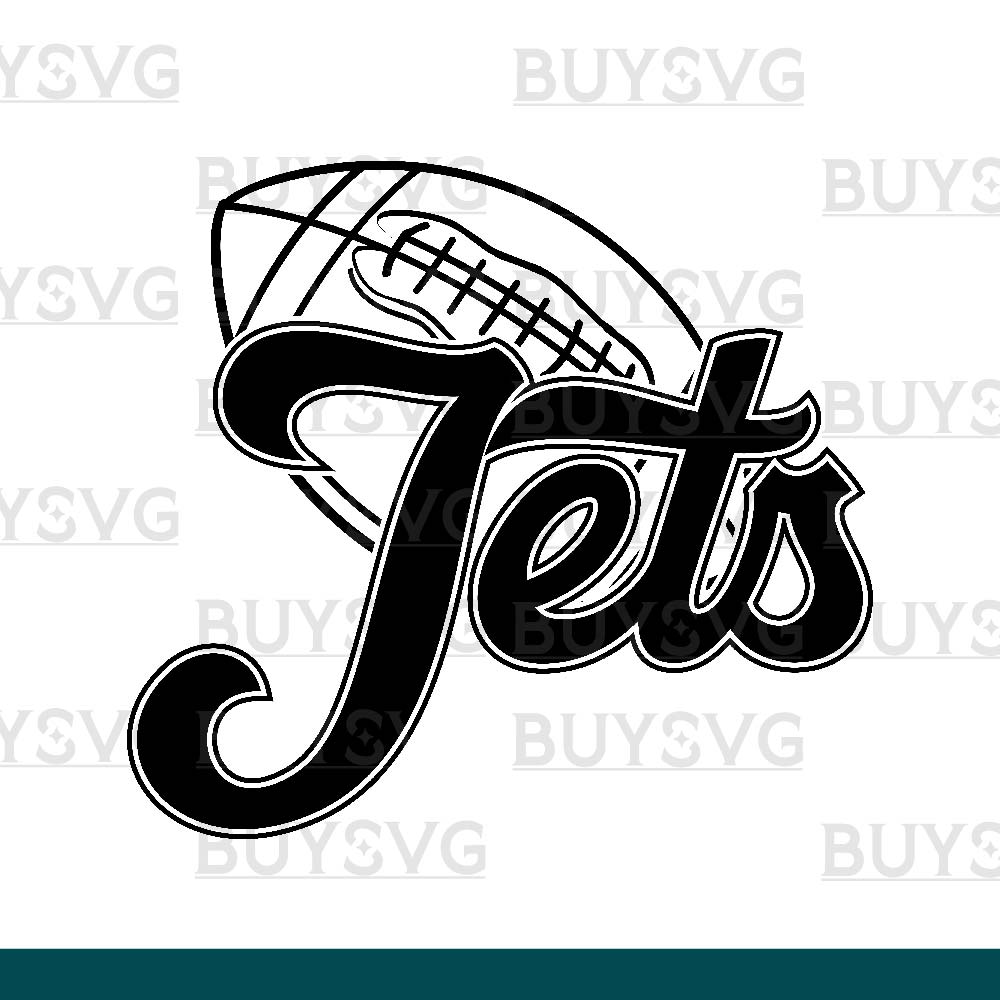 Jets SVG PNG Digital file Download FOOTBALL LINNED