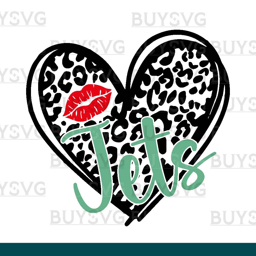 Jets SVG PNG Digital file Download LEOPARD HEART LIPS