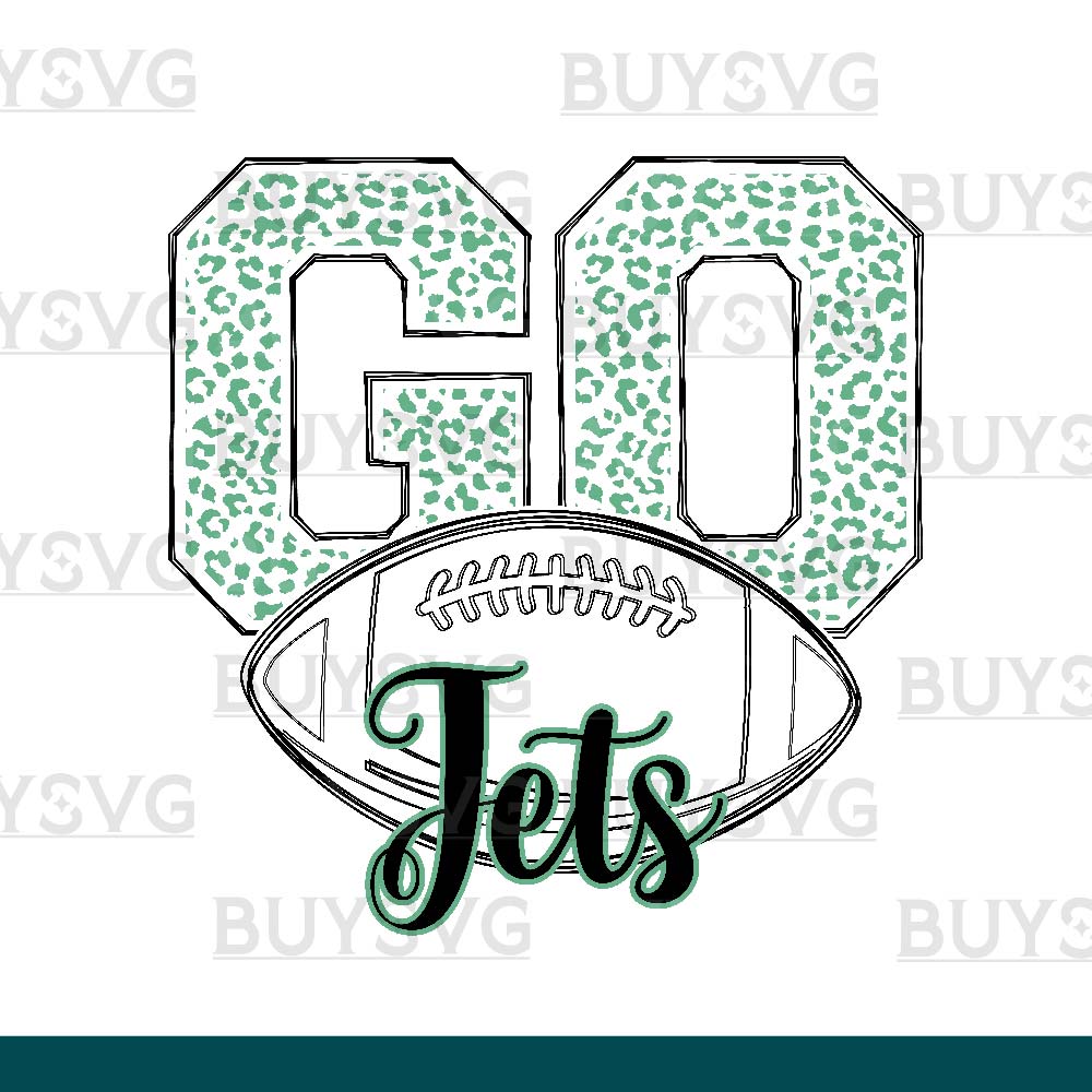 Jets SVG PNG Digital file Download go football lower outlined