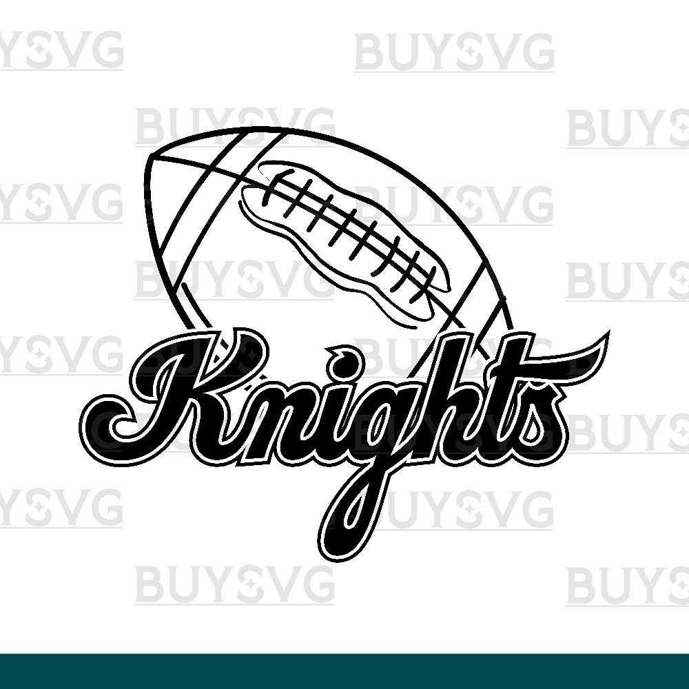 Knights SVG PNG Digital file Download FOOTBALL LINNED