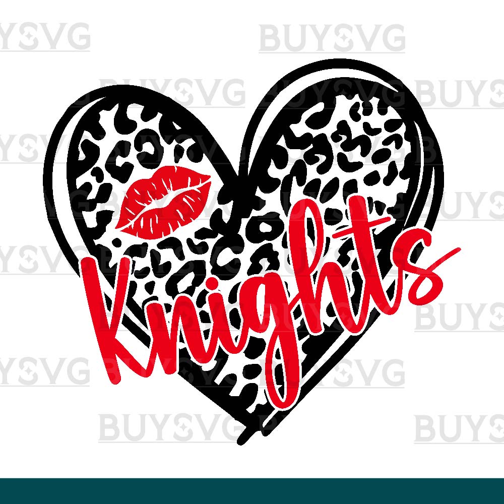 Knights SVG PNG Digital file Download LEOPARD HEART LIPS