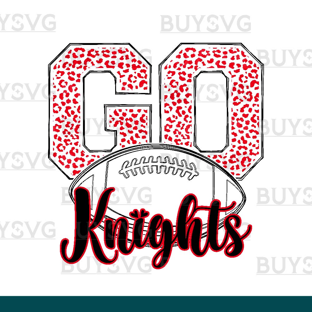 Knights SVG PNG Digital file Download go football lower outlined