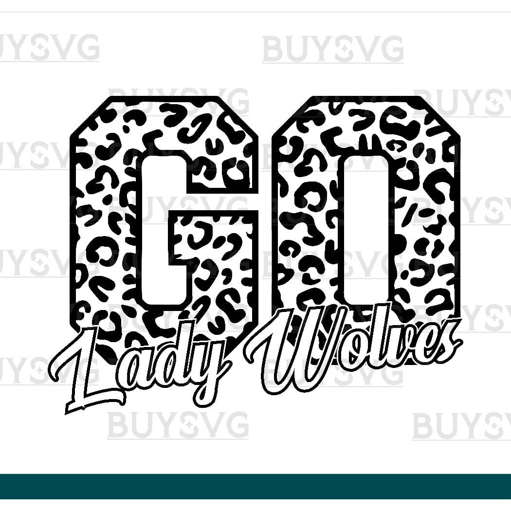 Lady wolves SVG PNG Digital file Download Black Go Leopard