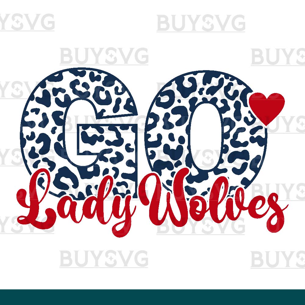 Lady wolves SVG PNG Digital file Download LEOPARD CIRCLE GO