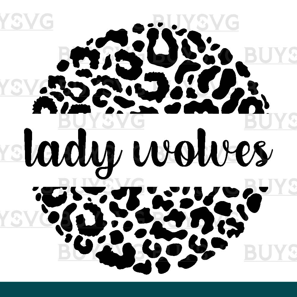 Lady wolves SVG PNG Digital file Download LEOPARD CIRCLE