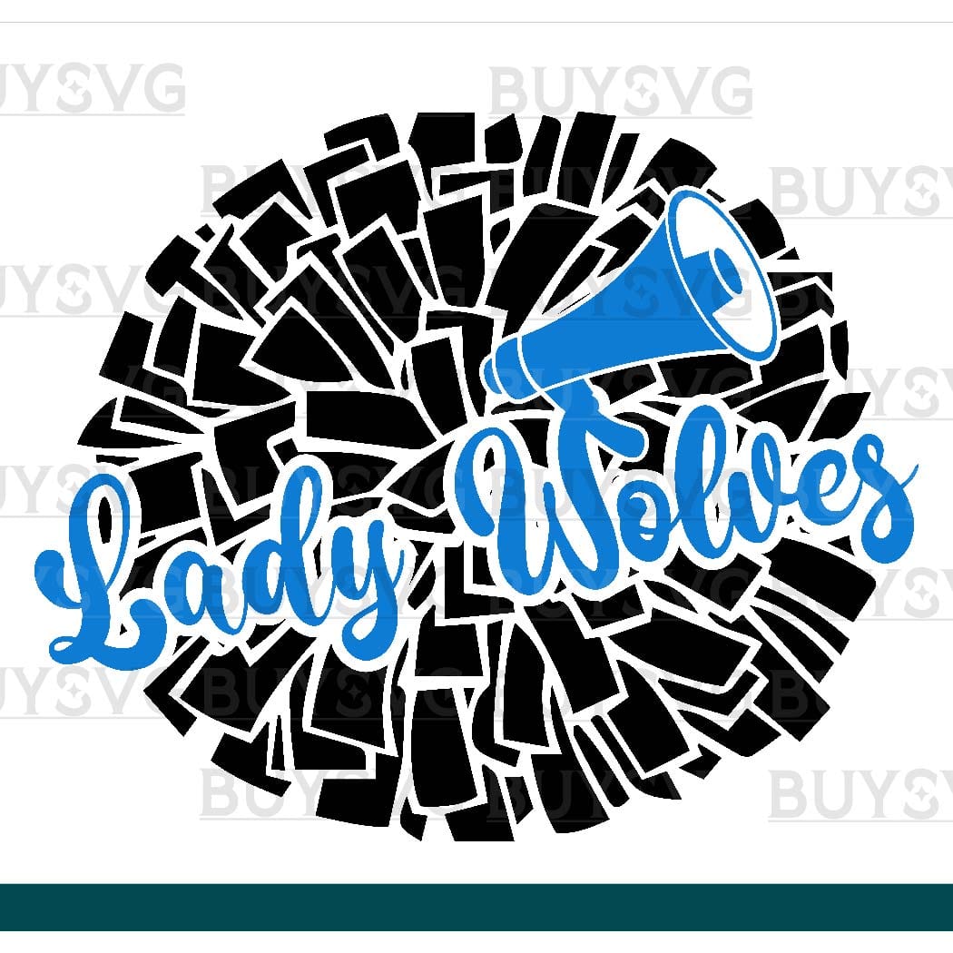 Lady wolves SVG PNG Digital file Download POMPOM