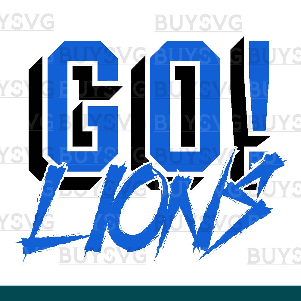 Lions SVG PNG Digital file Download GO Cheering