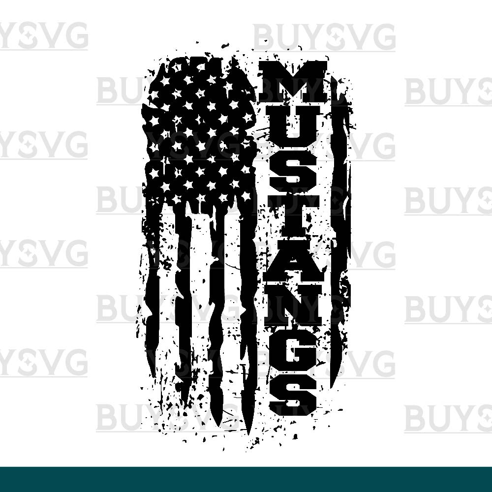 Mustangs SVG PNG Digital file Download FLAG 3