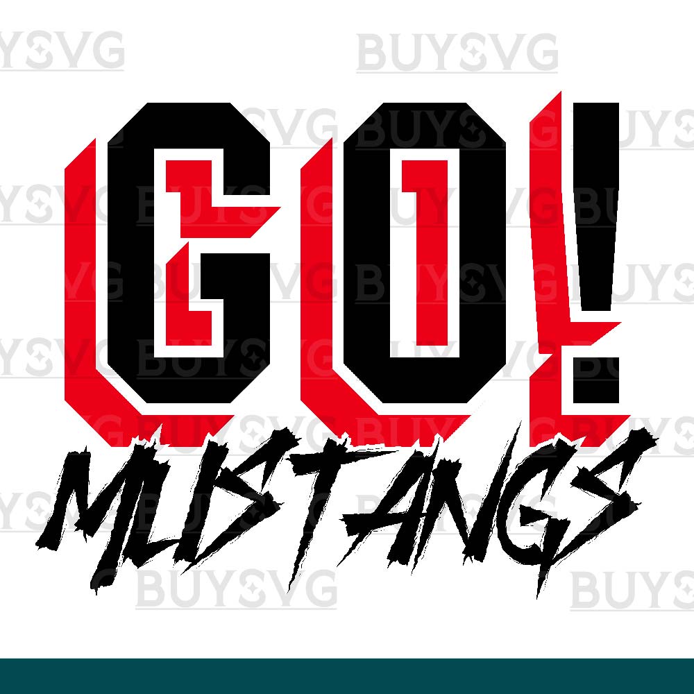 Mustangs SVG PNG Digital file Download GO Cheering 2