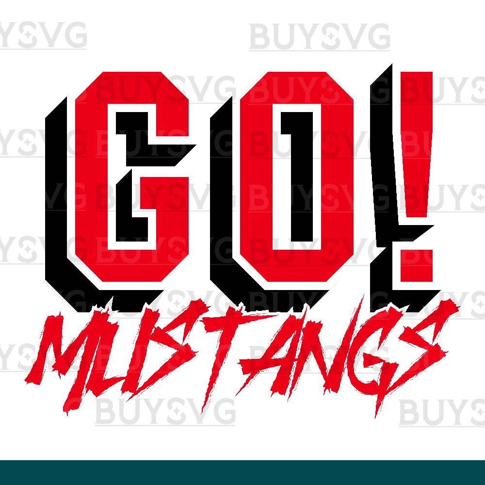 Mustangs SVG PNG Digital file Download GO Cheering