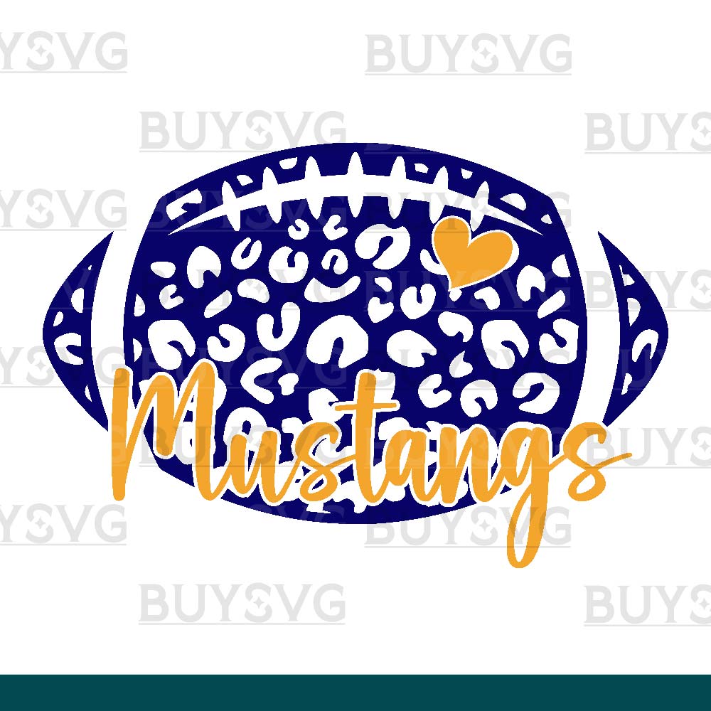 Mustangs SVG PNG Digital file Download LEOPARD FOOTBALL