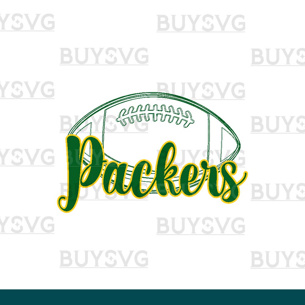 Packers SVG PNG Digital file Download football lower outlined