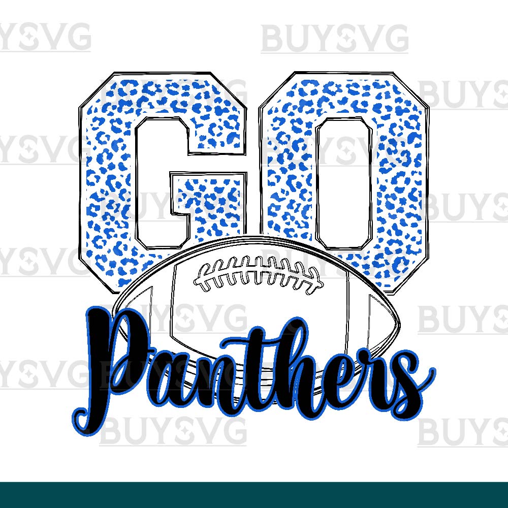 Panthers SVG PNG Digital file Download go football lower outlined