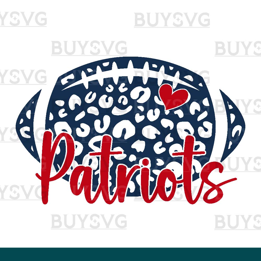 Patriots SVG PNG Digital file Download LEOPARD FOOTBALL