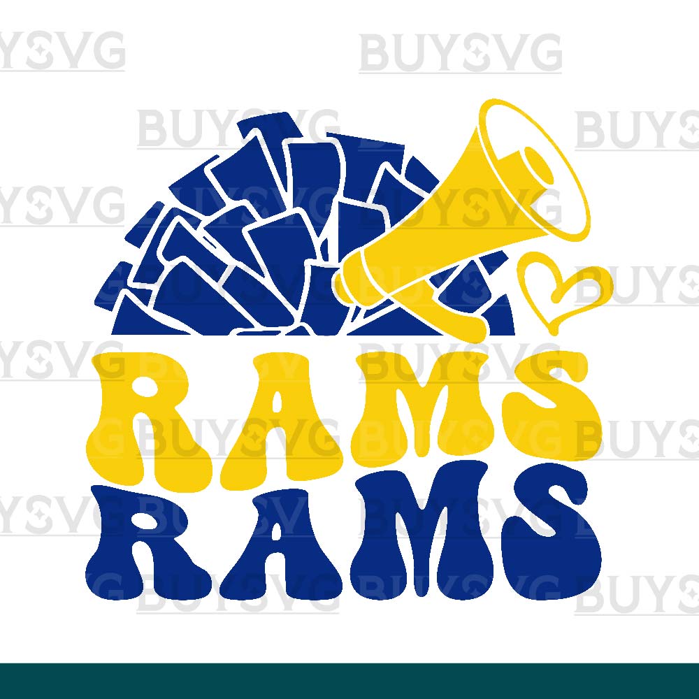 Rams SVG PNG Digital file Download POMPOM CHEER