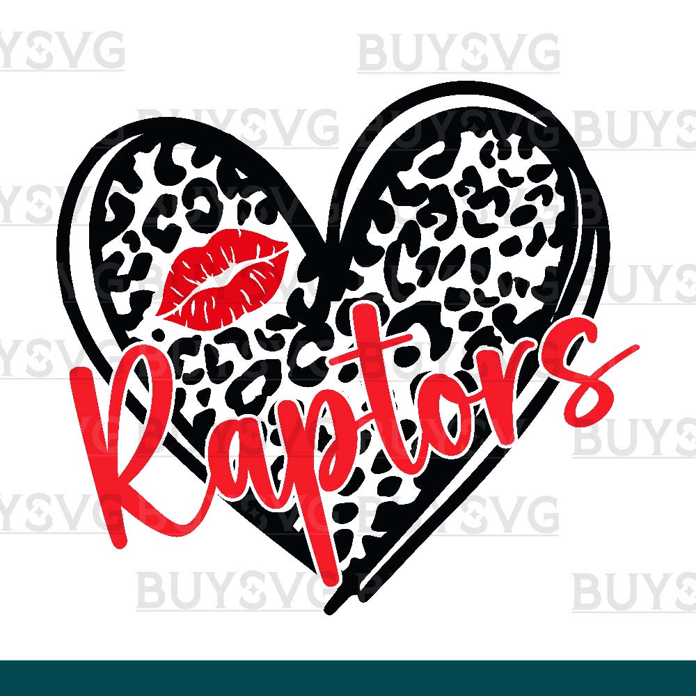 Raptors SVG PNG Digital file Download LEOPARD HEART LIPS