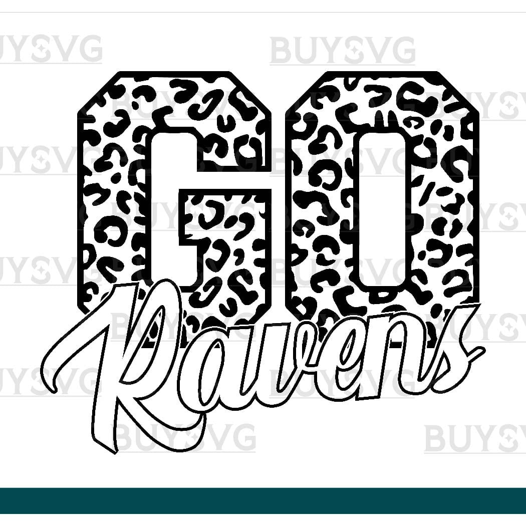 Ravens SVG PNG Digital file Download Black Go Leopard