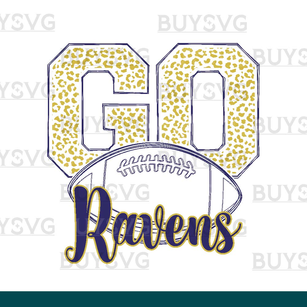 Ravens SVG PNG Digital file Download go football lower outlined