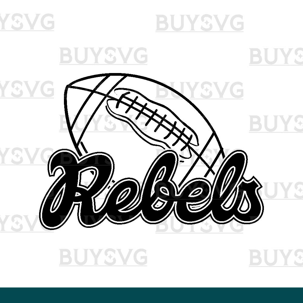 Rebels SVG PNG Digital file Download FOOTBALL LINNED