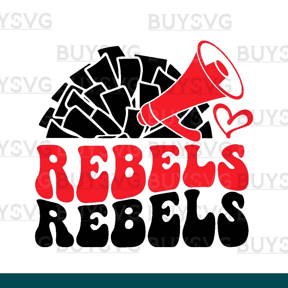 Rebels SVG PNG Digital file Download POMPOM CHEER