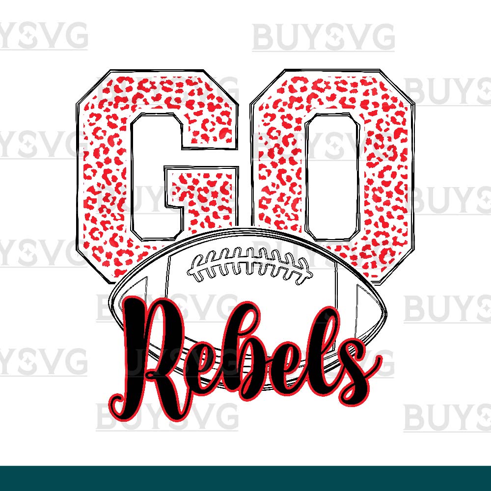 Rebels SVG PNG Digital file Download go football lower outlined