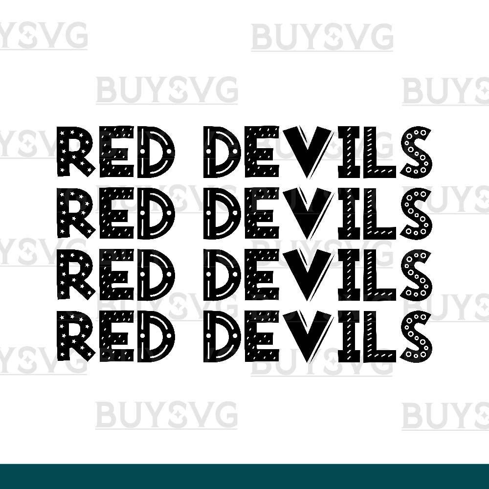 Red devils SVG PNG Digital file Download 4 DOODLE STACK