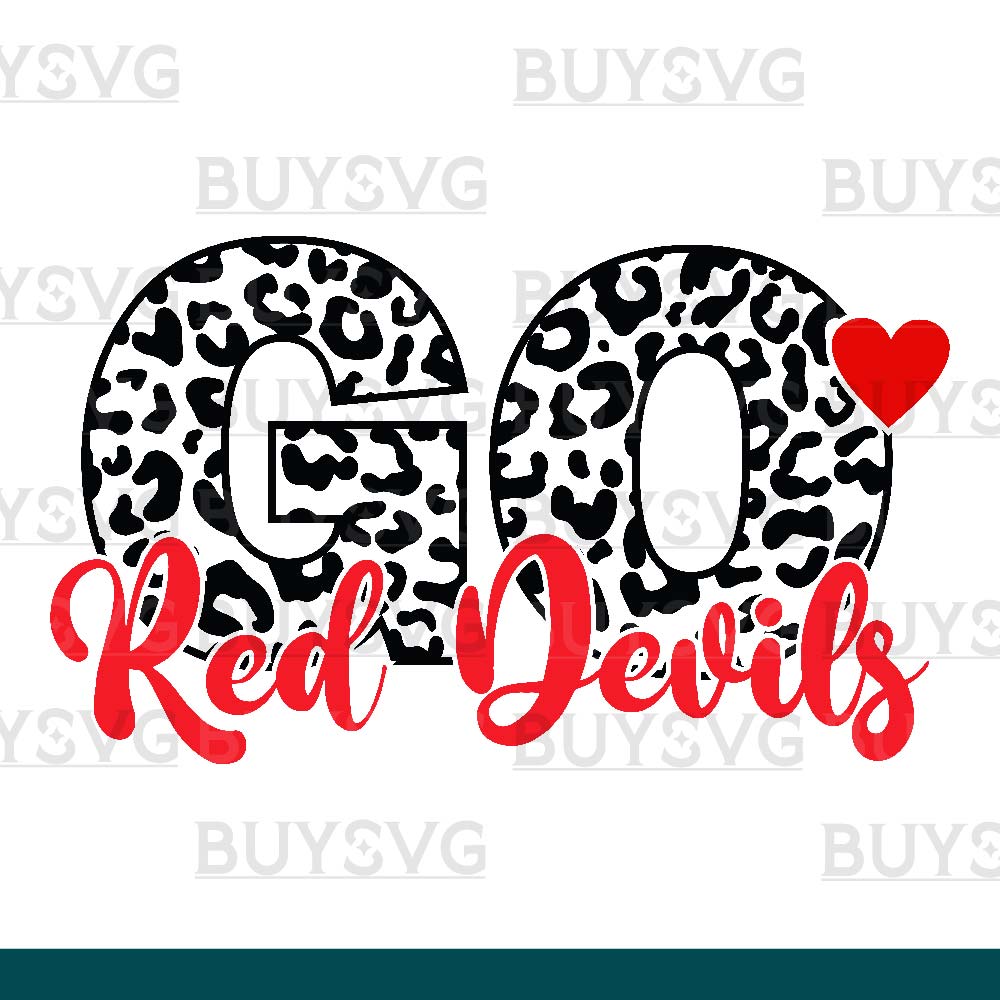 Red devils SVG PNG Digital file Download LEOPARD CIRCLE GO