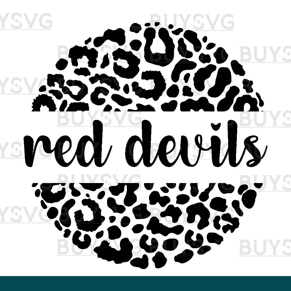 Red devils SVG PNG Digital file Download LEOPARD CIRCLE