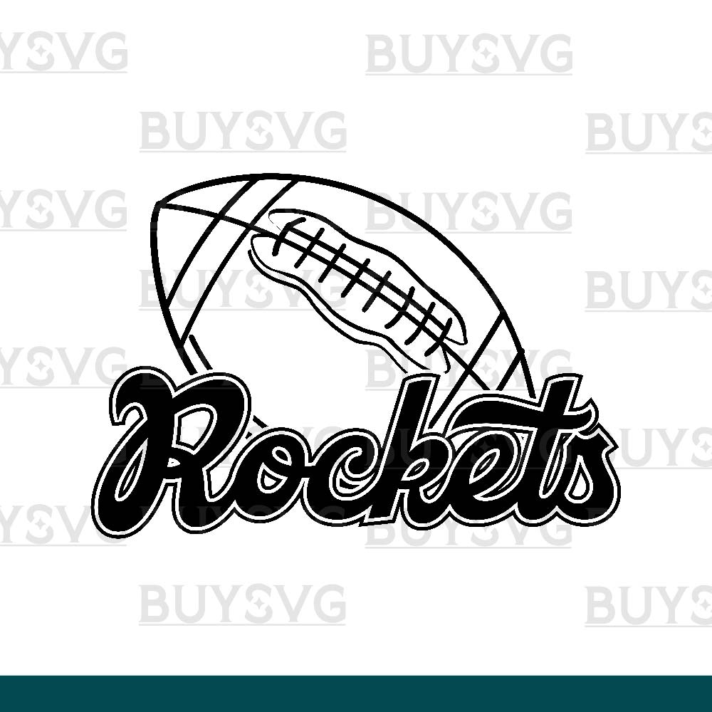 Rockets SVG PNG Digital file Download FOOTBALL LINNED