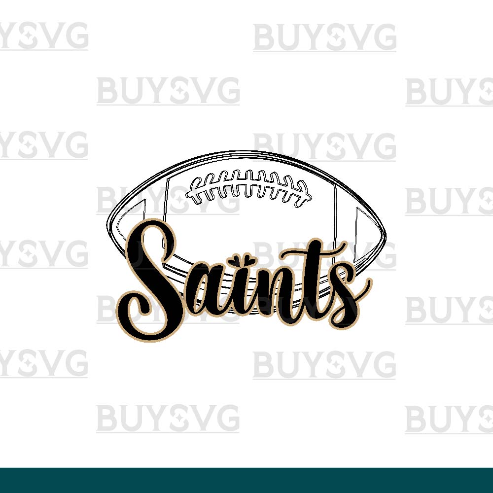 Saints SVG PNG Digital file Download football lower outlined