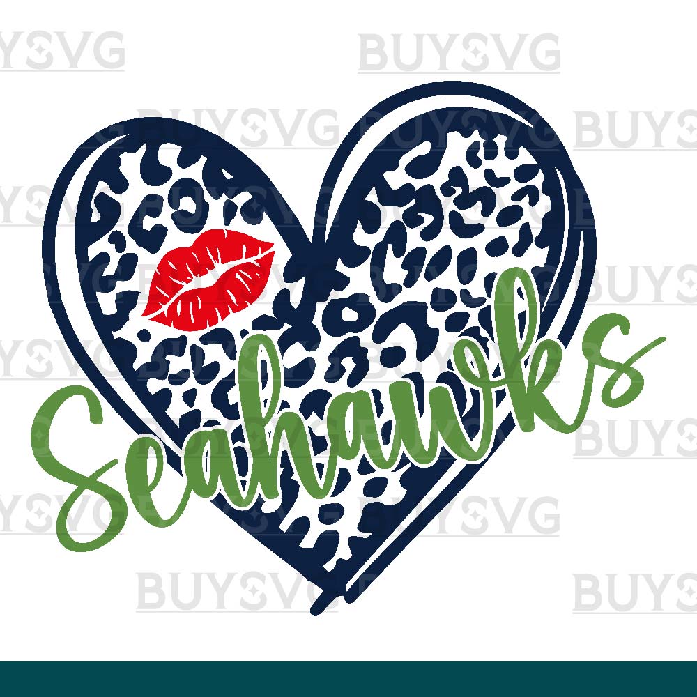 Seahawks SVG PNG Digital file Download LEOPARD HEART LIPS