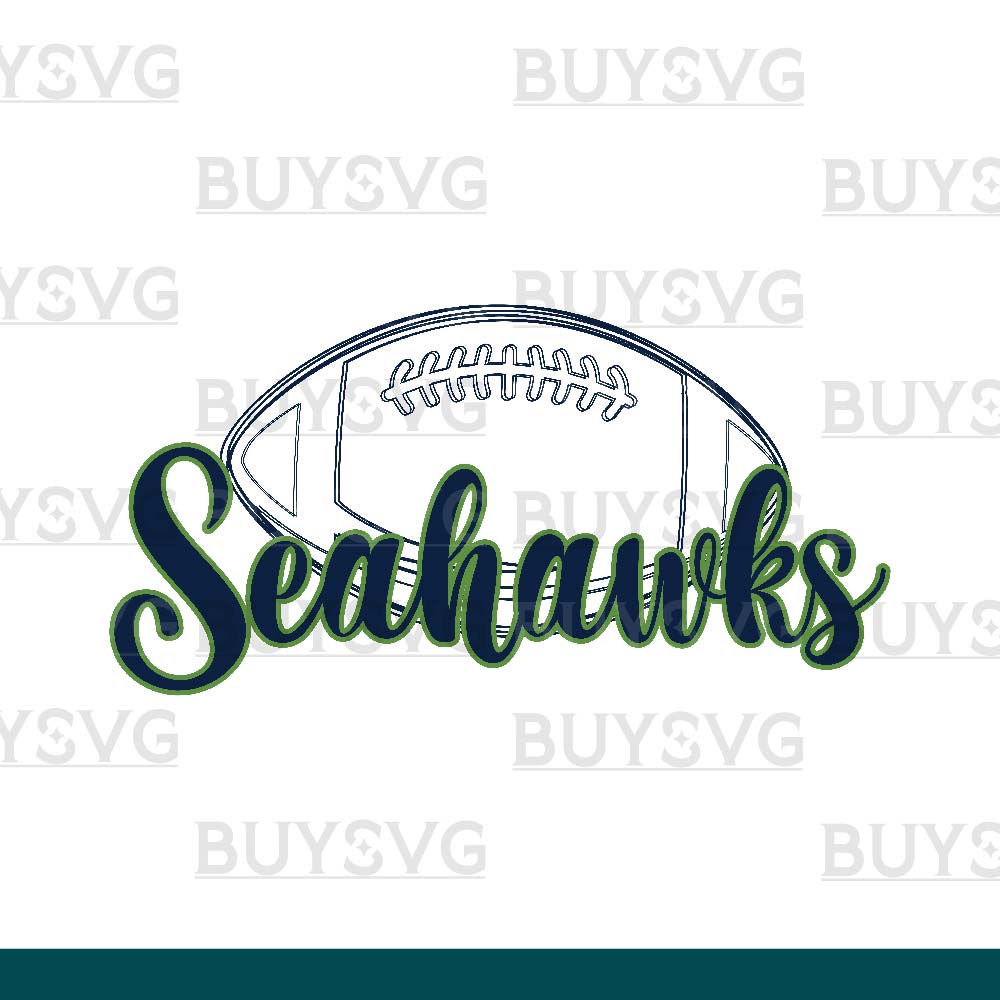 Seahawks SVG PNG Digital file Download football lower outlined