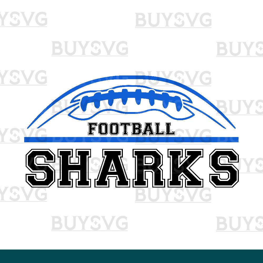 Sharks SVG PNG Digital file Download FOOTBALL TOP