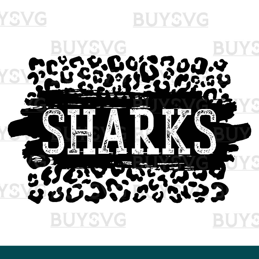 Sharks SVG PNG Digital file Download LEOPARD PATCH