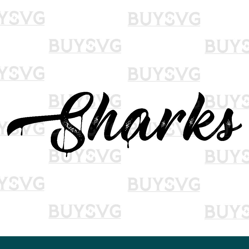 Sharks SVG PNG Digital file Download METAL