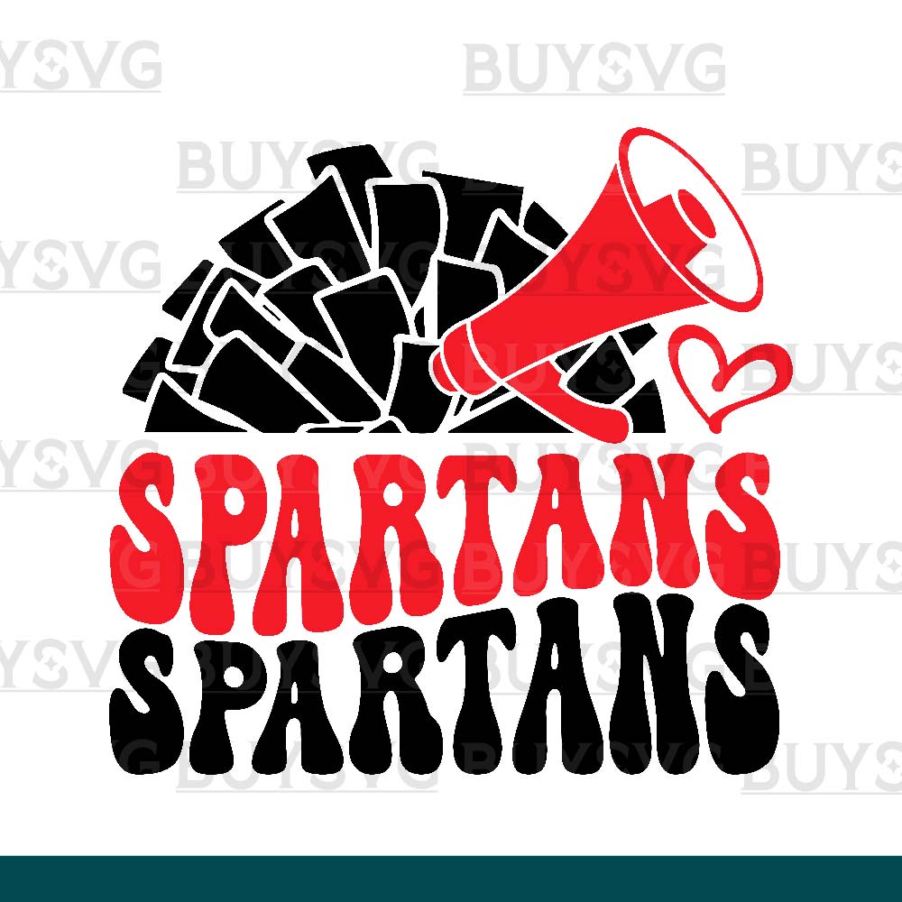 Spartans SVG PNG Digital file Download POMPOM CHEER