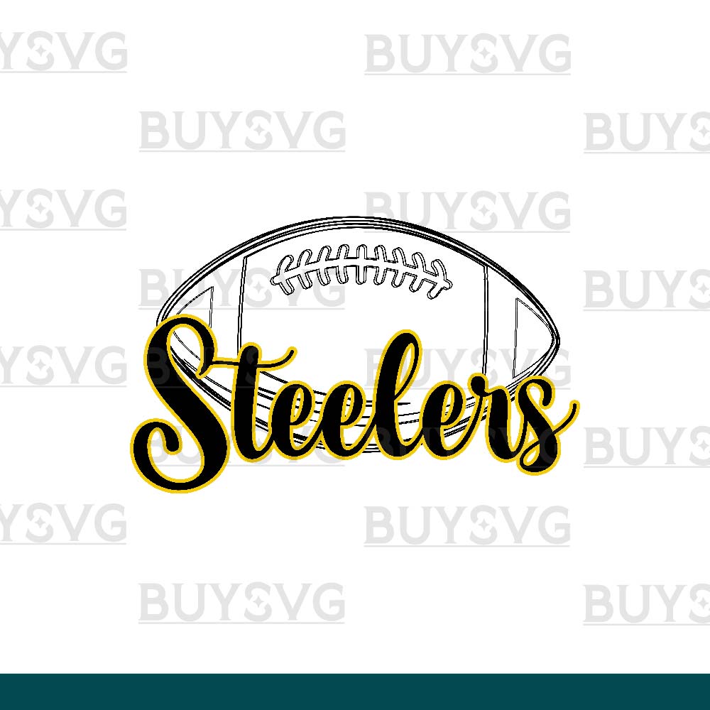 Steelers SVG PNG Digital file Download football lower outlined