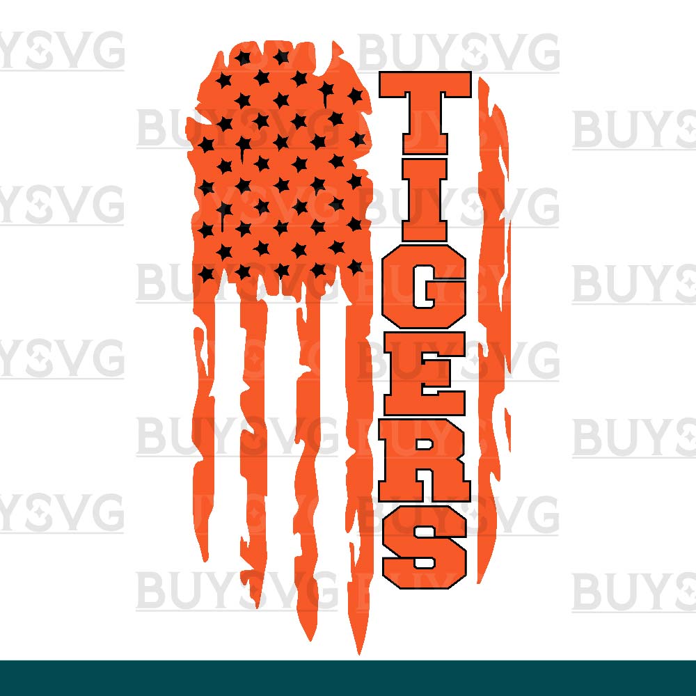 Tigers SVG PNG Digital file Download FLAG 4