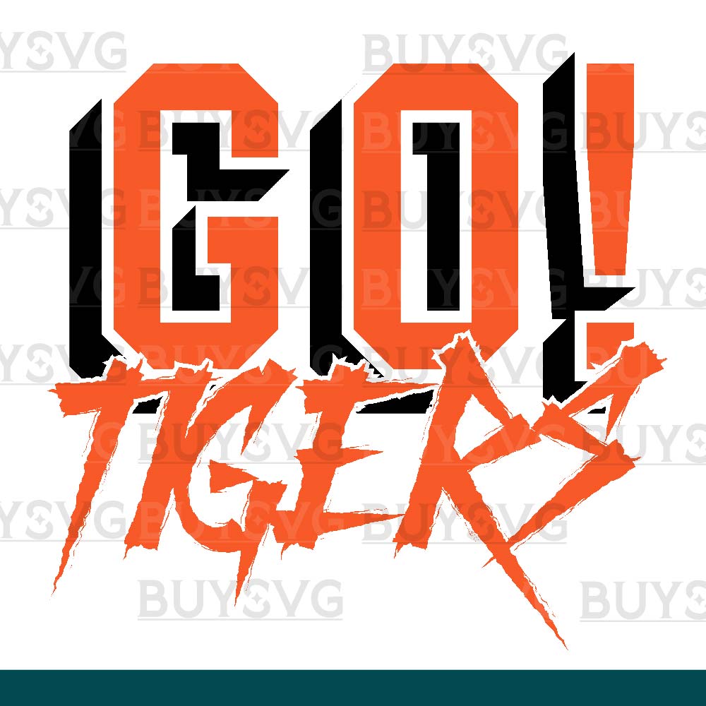 Tigers SVG PNG Digital file Download GO Cheering