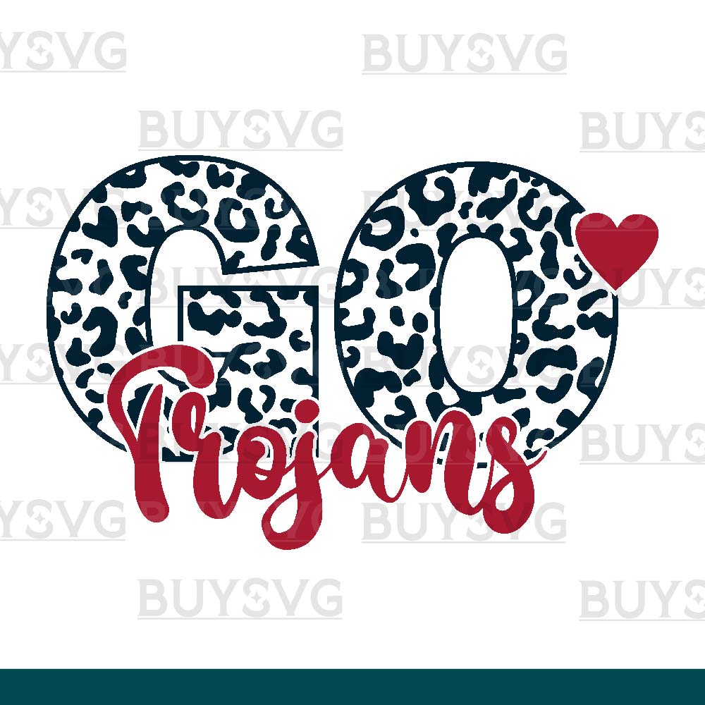 Trojans SVG PNG Digital file Download LEOPARD CIRCLE GO