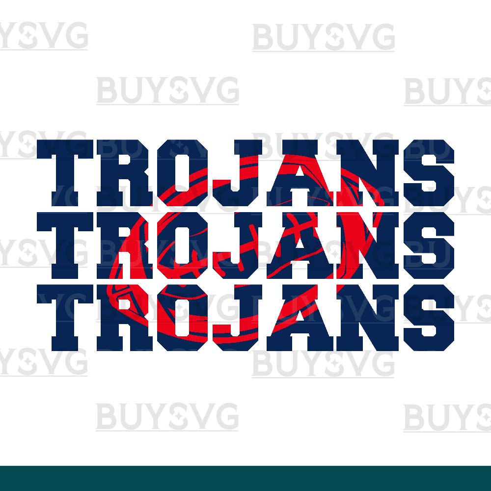 Trojans SVG PNG Digital file Download Stack 3 Football 1