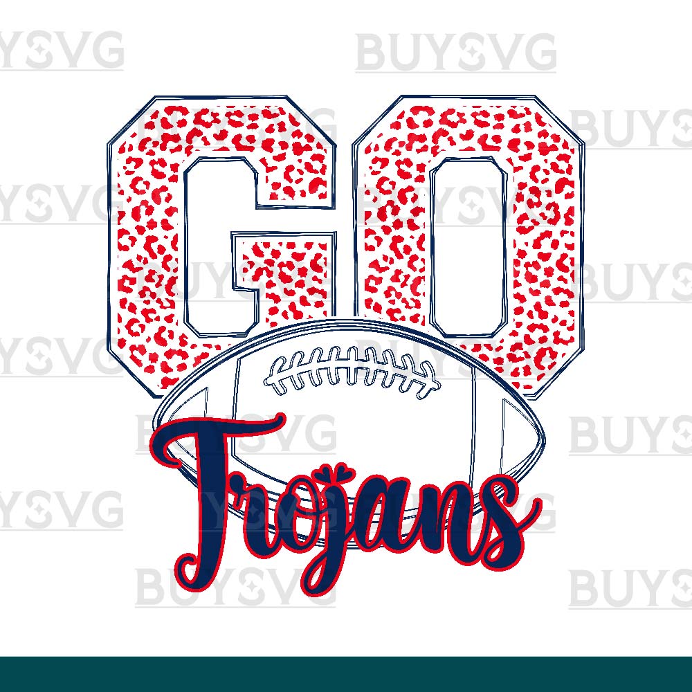 Trojans SVG PNG Digital file Download go football lower outlined