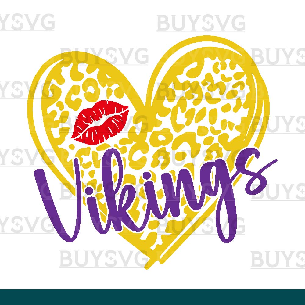 Vikings SVG PNG Digital file Download LEOPARD HEART LIPS