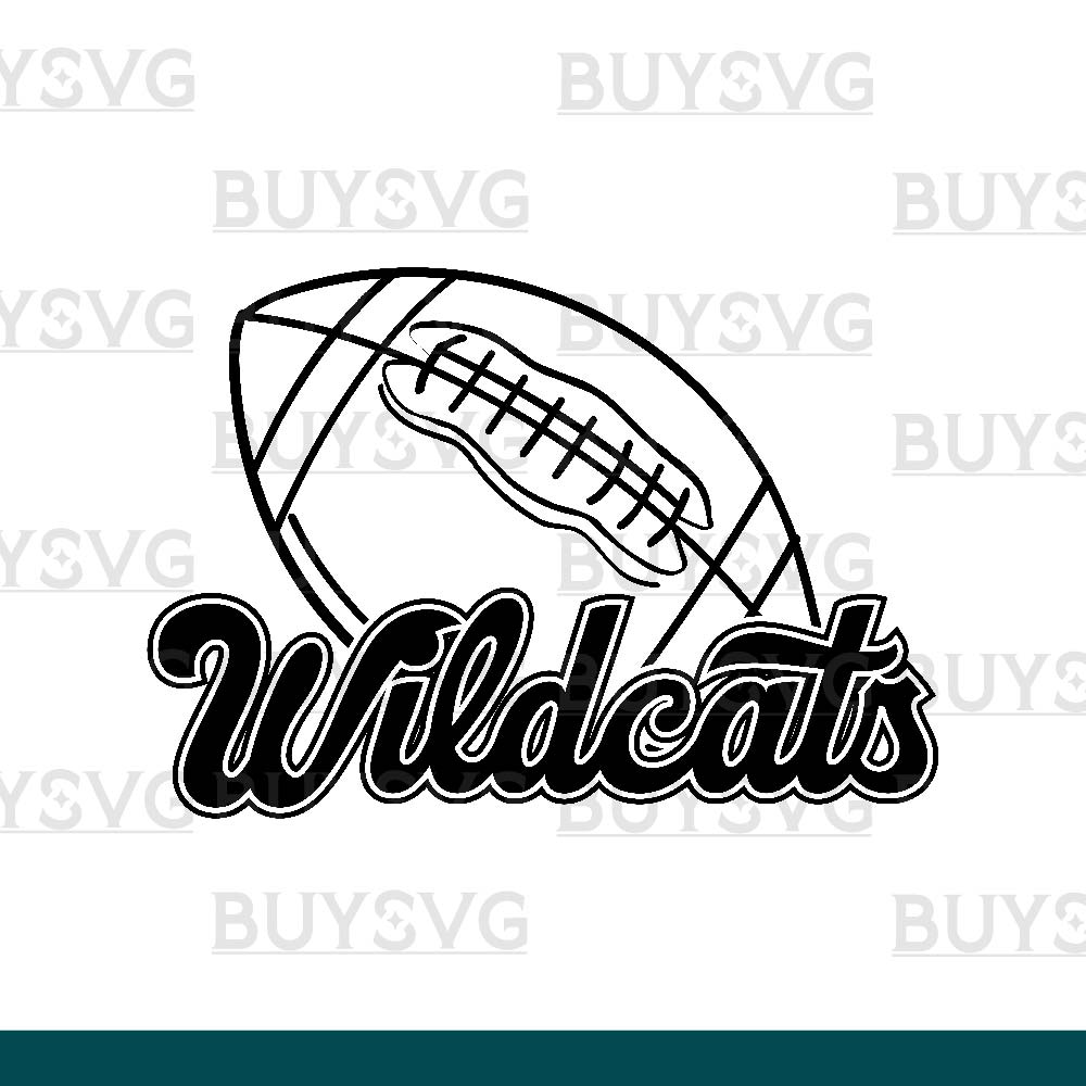 Wildcats SVG PNG Digital file Download FOOTBALL LINNED