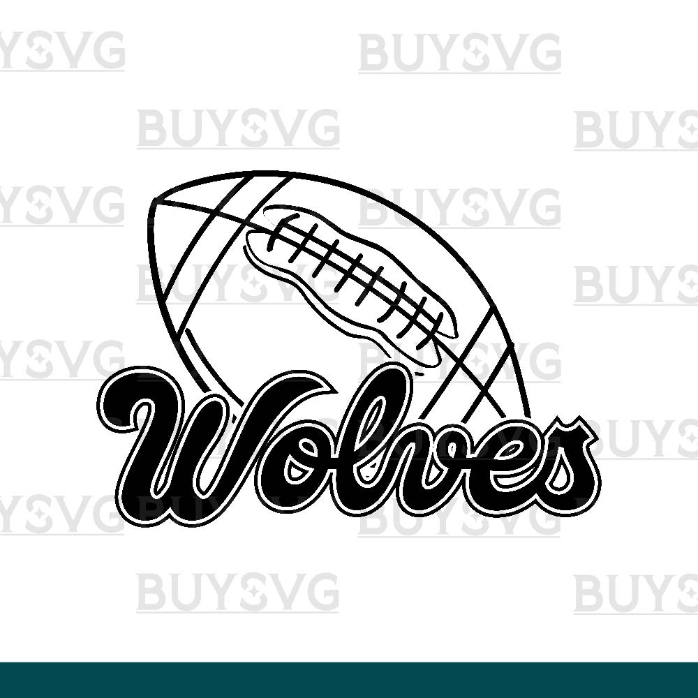 Wolves SVG PNG Digital file Download FOOTBALL LINNED