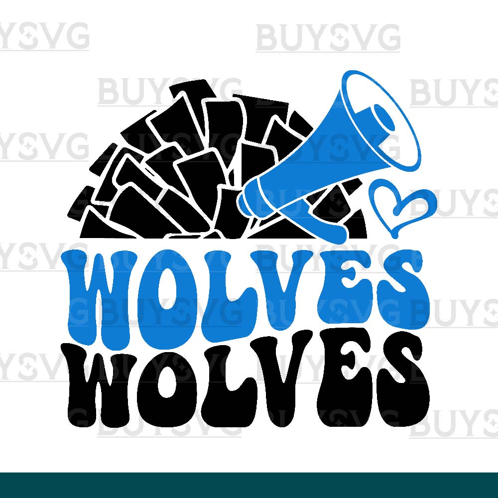 Wolves SVG PNG Digital file Download POMPOM CHEER