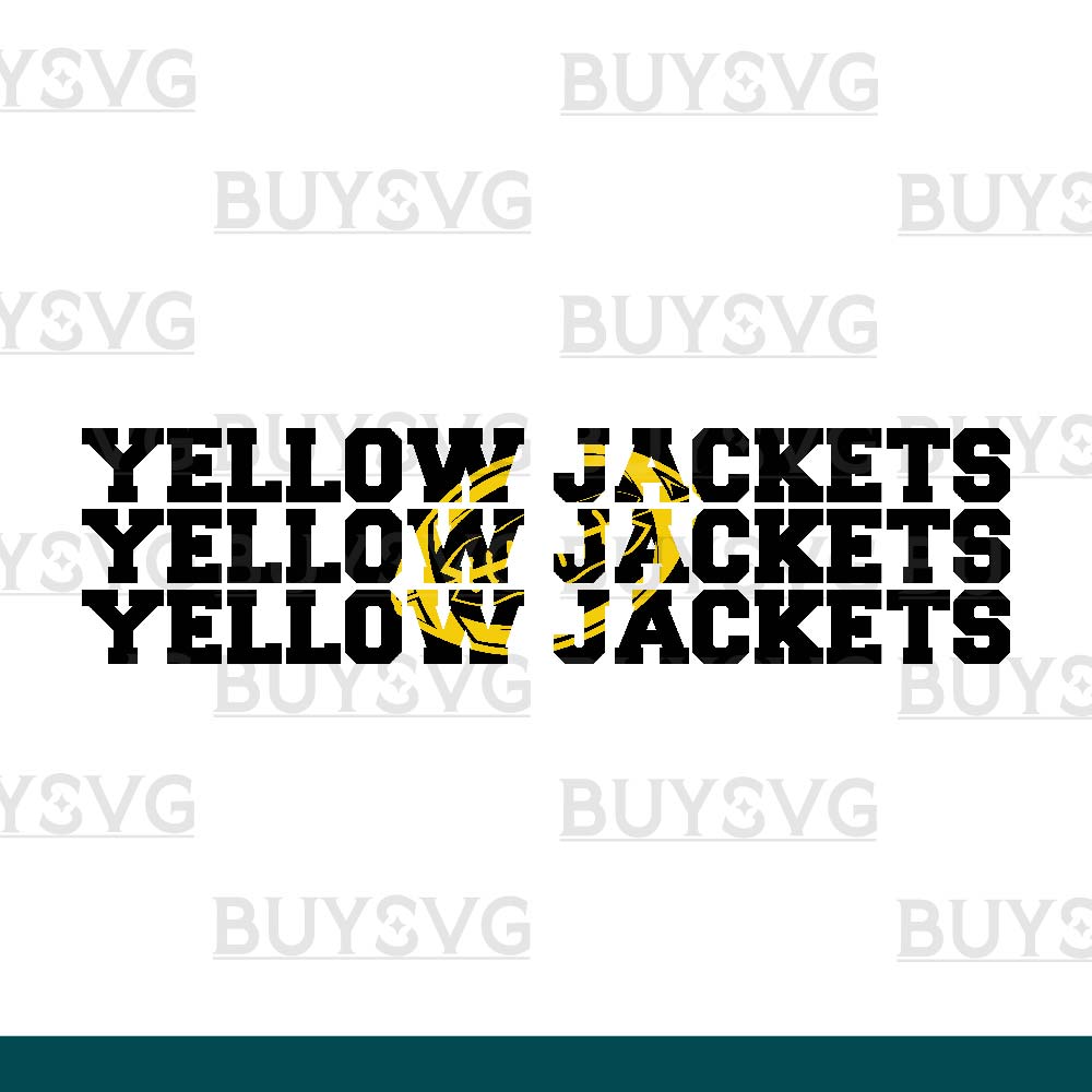 Yellow jackets SVG PNG Digital file Download Stack 3 Football 1